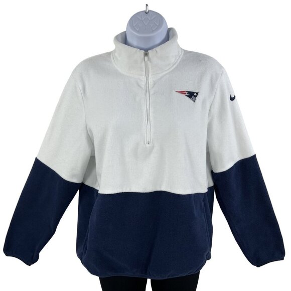 NFL Team Apparel Nike Dri-Fit New England Patriots Men M Sherpa Fleece 1/4 Zip - Picture 3 of 14